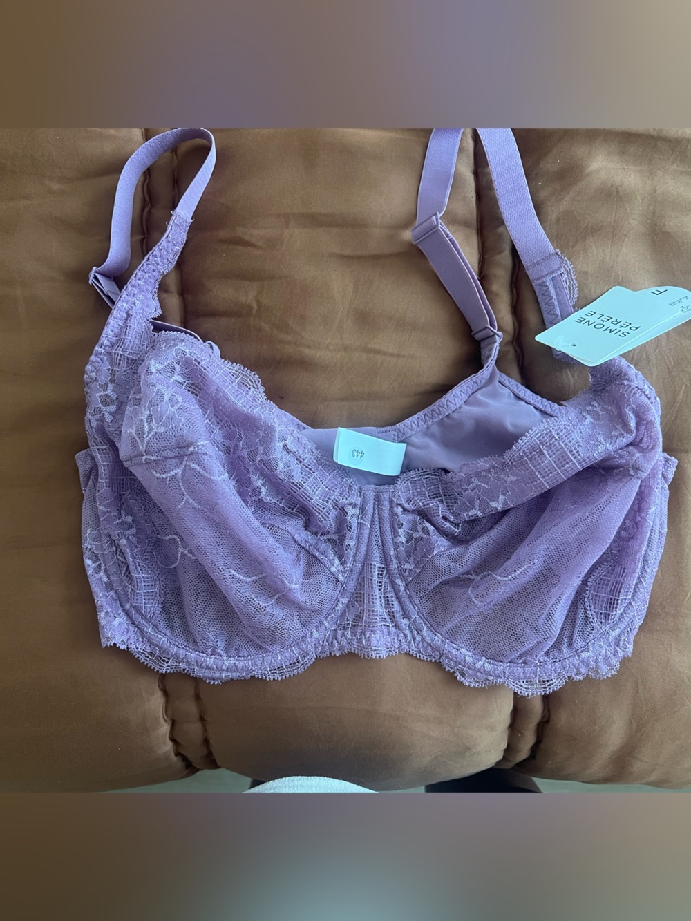 Simone Perele Unlined Lace Full Cup Bra - Lavender 34F